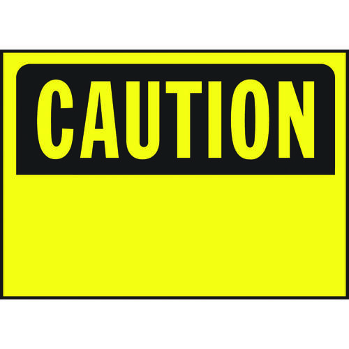 Caution Sign, Rectangular, Yellow Background, Polyethylene, 14 in W x 10 in H Dimensions - pack of 5