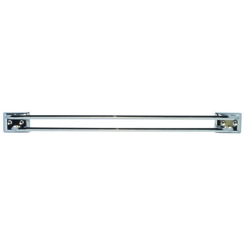 Towel Bar, 18 in L Rod, Steel, Chrome, Surface Mounting