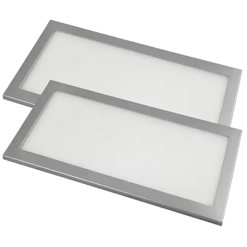 Designer Series Under Cabinet Panel Light, 4.86 W, LED Lamp, 250 Lumens, 3000 K Color Temp Silver - pack of 2