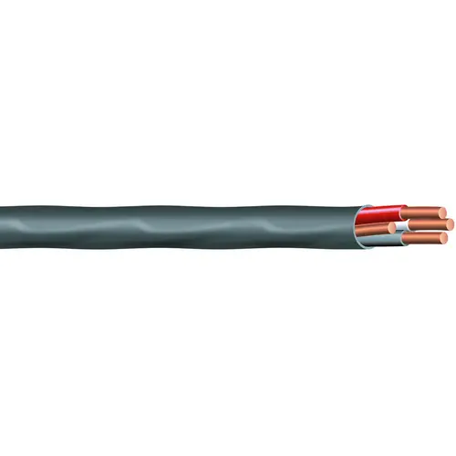 Sheathed Cable, 6 AWG Wire, 3 -Conductor, 50 ft L, Copper Conductor, PVC Insulation Black