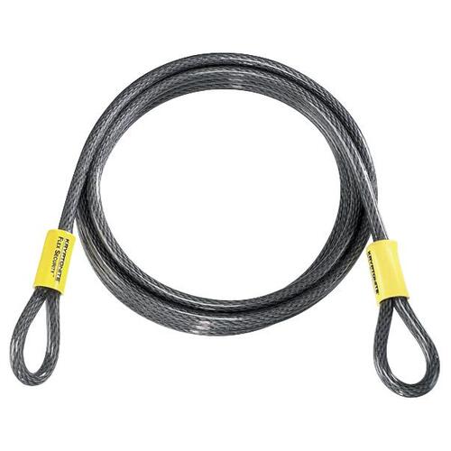 Flexible Cable Lock, 3/8 in Dia Shackle, Steel Body Gray