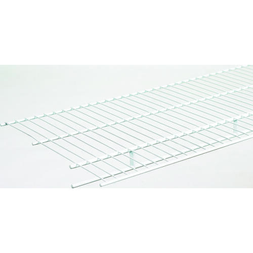 Wire Shelf, 1-Level, 12 in L, 144 in W, Steel, White - pack of 6