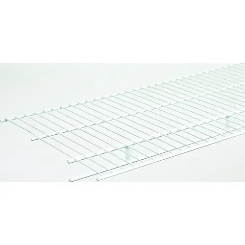 Wire Shelf, 1-Level, 12 in L, 144 in W, Steel, White - pack of 6