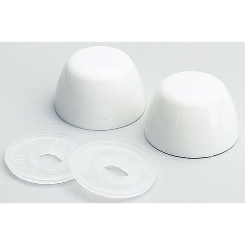 Bowl Bolt Cap, Plastic, White Pair