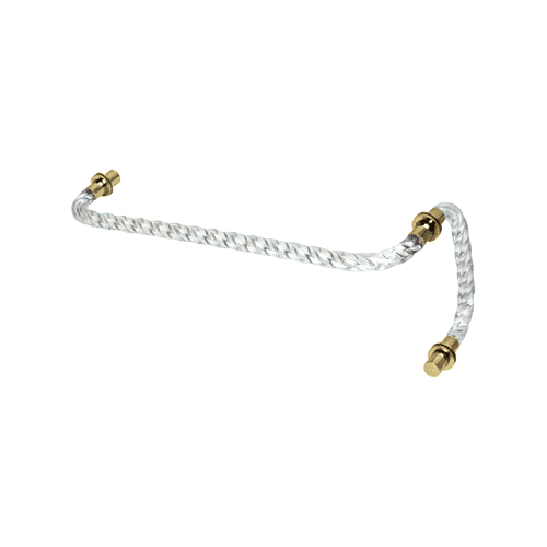 Acrylic Twist 24" Towel Bar with 8" Pull Handle and Brass Rings - Combination Set