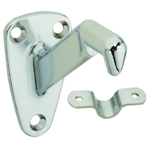 Heavy-Duty Handrail Bracket, 250 lb, Zinc, Satin Chrome