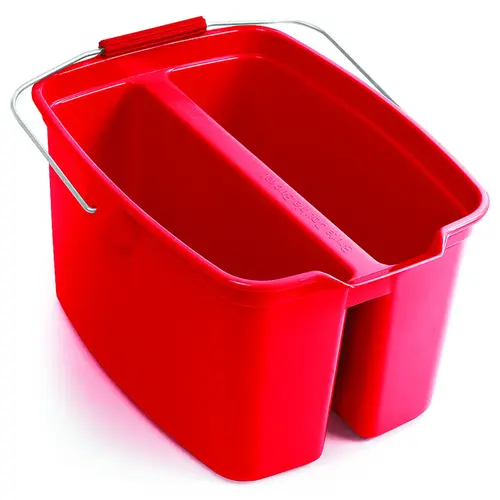 Double Pail, 19 qt Capacity, Plastic Wringer, Red