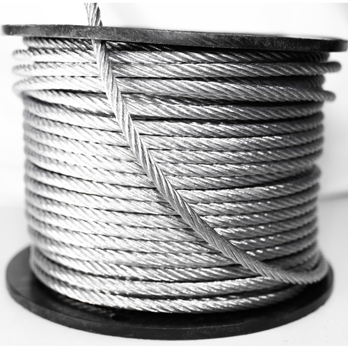 Aircraft Cable, 1/4 in Dia, 250 ft L, 1400 lb Working Load, Galvanized