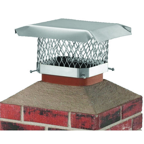 SHELTER SCSS913 Chimney Cap, Stainless Steel, Fits Duct Size: 7-1/2 x 11-1/2 to 9-1/2 x 13-1/2 in