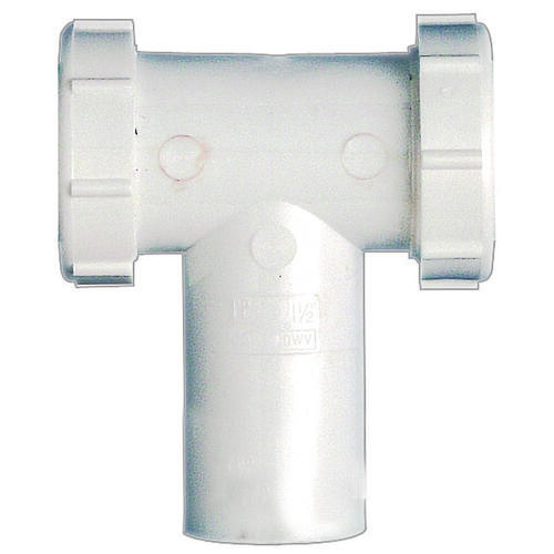 Center Outlet and Tailpiece, 1-1/2 in, Slip-Joint, Plastic, White