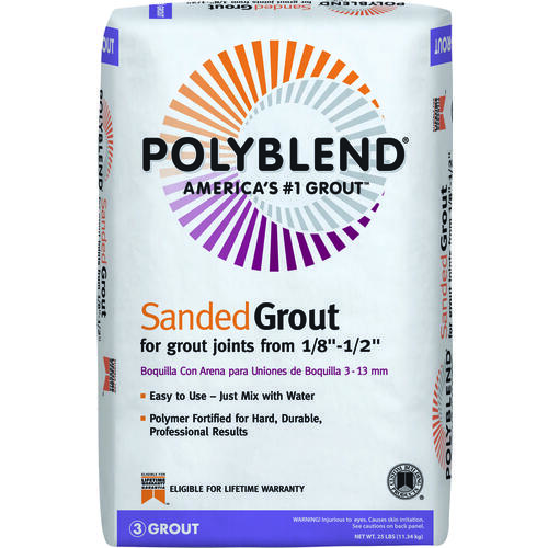 Tile Grout, Powder, Characteristic, Charcoal, 25 lb Bag