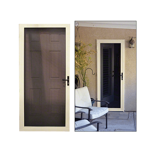 Crl Gdhcslalmc Security Screen Almond Finish Custom Size Slimline Swinging Security Door Left Hand