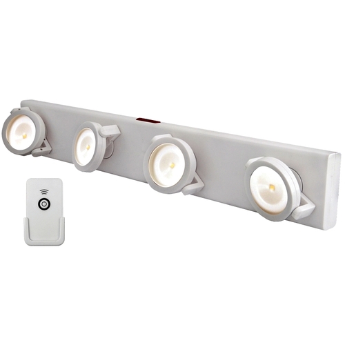 Under Cabinet Track Light, 40.85 W, 4-Lamp, LED Lamp, 75 Lumens Lumens, 3000 K Color Temp, Gray Fixture