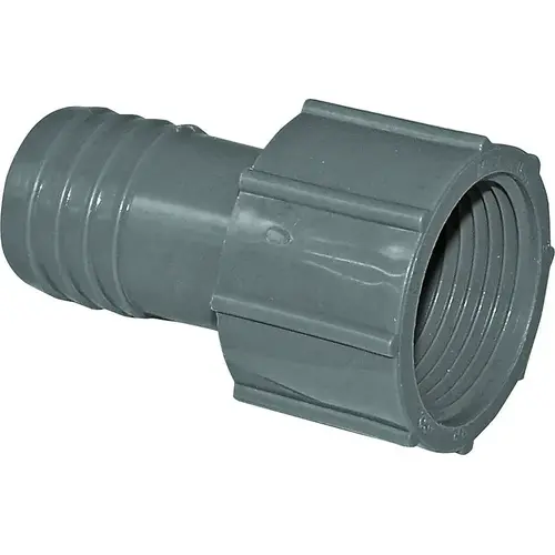 Pipe Adapter, 1 in, FPT x Insert, PVC, Gray