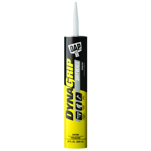 DAP 27518 DYNAGRIP Drywall Construction Adhesive, Off-White, 28 oz Cartridge