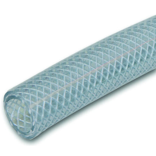 PVC Vinyl Tubing, Braided, FDA Grade, Clear, 3/8 ID x 5/8 In. OD x 150 Ft.