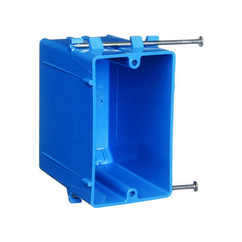 Carlon B122A-UPC Outlet Box, 1 -Gang, PVC, Blue, Nail Mounting