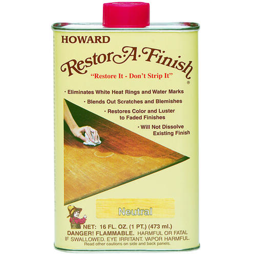 Howard RF1016 RestorAFinish Wood Restorer, Liquid, 16 oz, Can