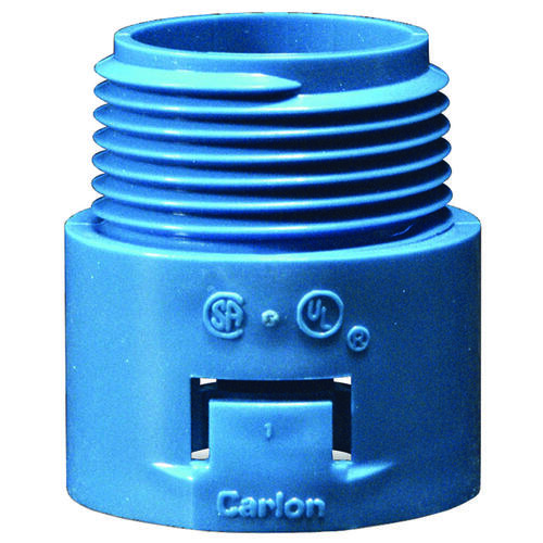 Carlon A243D-6R Conduit Adapter, 1/2 in MPT, 1.4 in L, PVC, Blue