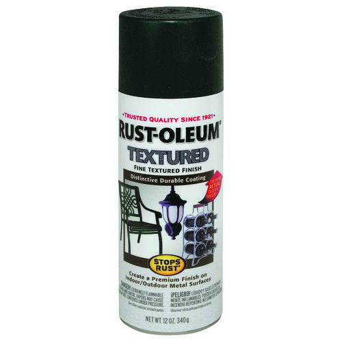 STOPS RUST Textured Spray Black, Solvent-Like, Black, 12 oz, Aerosol Can