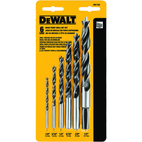 Drill Bit Set, 6-Piece, Steel Black