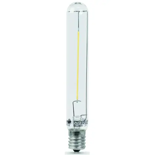 LED Bulb, Linear, T6-1/2 Lamp, 20 W Equivalent, E17 Lamp Base, Warm White Light Clear