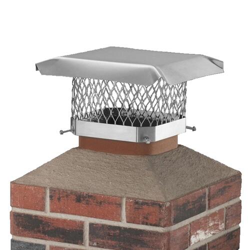 SHELTER SCSS99 Chimney Cap, Stainless Steel, Fits Duct Size: 7-1/2 x 7-1/2 to 9-1/2 x 9-1/2 in