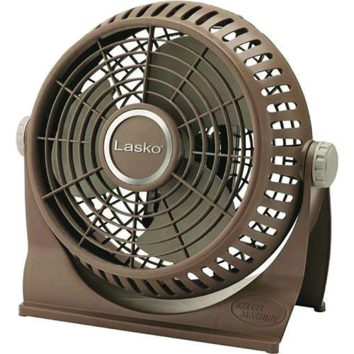 Lasko 505 Breeze Machine Desk Fan, 120 V, 10 in Dia Blade, 2-Speed, 435 cfm Air, Brown