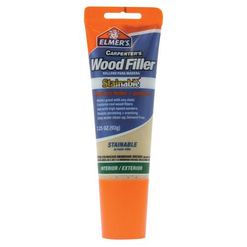 Wood Filler, Paste, Mild Acrylic, Beige, 3.25 oz Tube