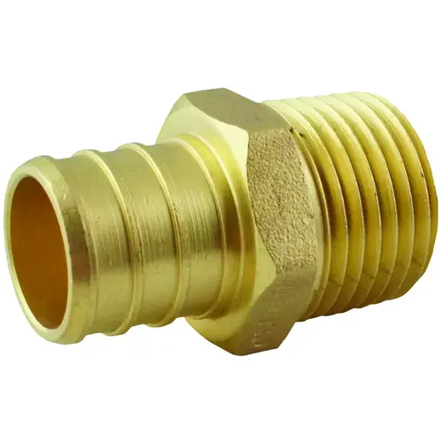 Pipe Adapter, 3/4 x 1/2 in, PEX x MPT, Brass, 200 psi Pressure