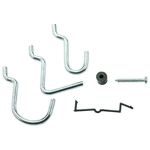 Peg Hook Assortment, 1/4 in Opening, Steel, Zinc - pack of 27