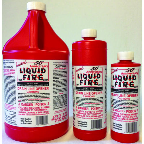 Amazing Liquid Fire LF-G-4 Drain Opener, Liquid, Dark Amber, Slight Pungent, 128 oz Bottle