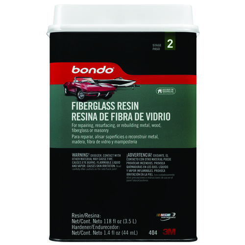 Bondo 404 C Fiberglass Resin, 3 qt Can, Liquid, Pungent Organic
