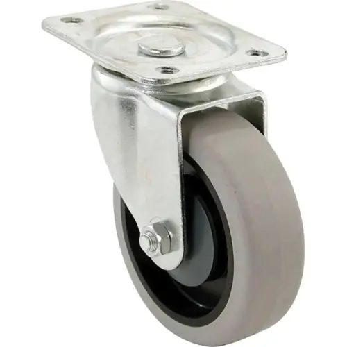 400 Series Swivel Caster, 5 in Dia Wheel, TPR Wheel, Gray, 300 lb