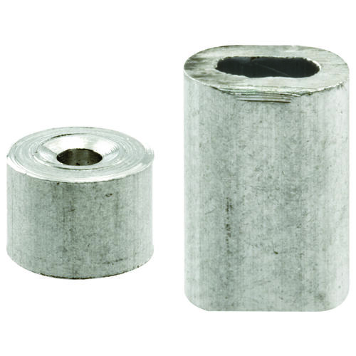 Cable Ferrule and Stop, Aluminum Silver