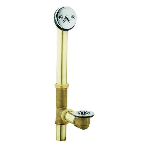 Tub Drain, Brass, Chrome, For: 14 in and 16 in Tubs