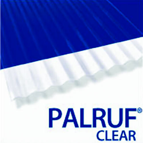Palruf 100427 Corrugated Roofing Panel, 12 ft L, 26 in W, PVC, Clear