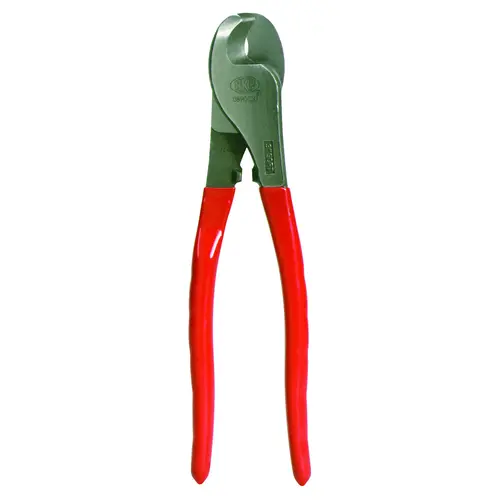 Cable Cutter, 9-1/2 in OAL, Alloy Steel Jaw, Non-Slip Grip Handle, Red Handle