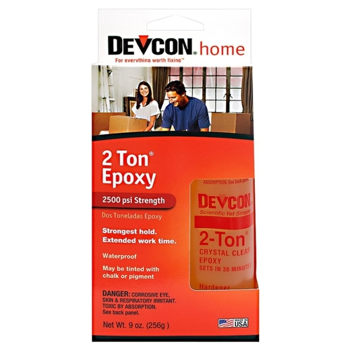Devcon 33345 2-Ton Epoxy, Amber, Liquid, 9 oz Box
