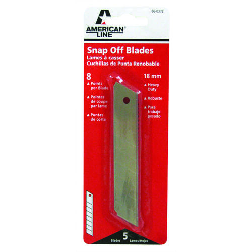 American Line 66-0372-0000 Snap off replacement blades made of high carbon steel Fits all 18MM knives Stainless