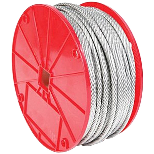 Cable, 3/16 in Dia, 250 ft L, Steel, Galvanized