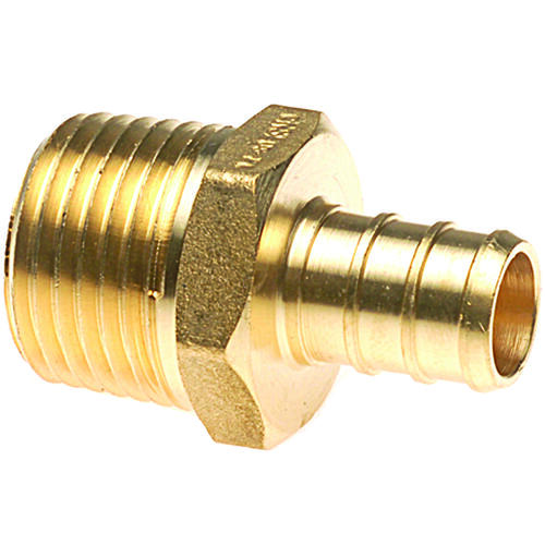 Pipe Adapter, 1/2 x 3/4 in, PEX x MPT, Brass, 200 psi Pressure