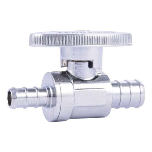 COLORmaxx Series Straight Stop Valve, 1/2 x 3/8 in Connection, Barb, 80 psi Pressure, Brass Body