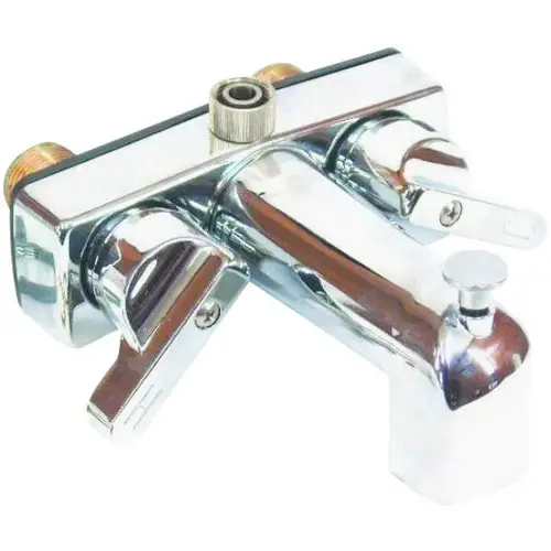 Tub and Shower Diverter, 2 -Faucet Handle, Center Mounting, Brass, Chrome