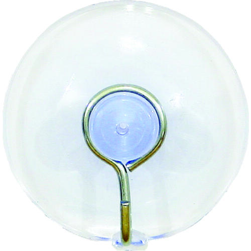 Suction Cup Hook, 1-1/8 in Base, 1 lb Working Load Clear