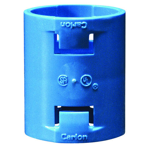 Carlon A240D-CAR Conduit Coupling, 1/2 in, 1.58 in L, Polycarbonate, Blue