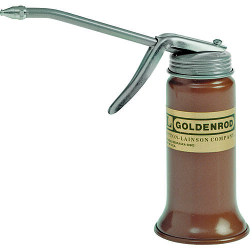 Goldenrod Pistol Pump Oiler, 6 oz Capacity, Straight Spout, Steel, Powder-Coated Copper Bronze