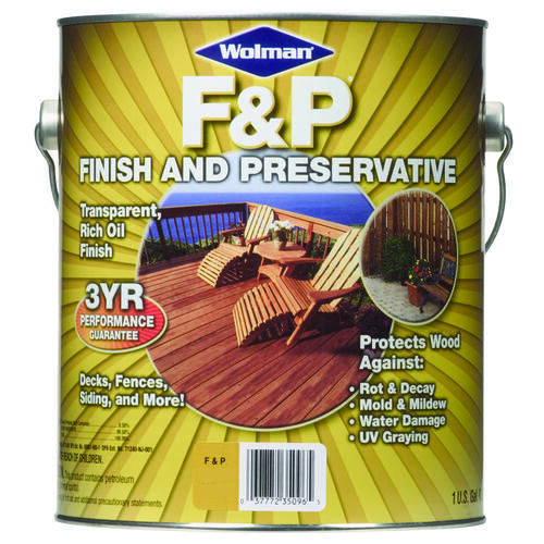 F&P Wood Preservative, Golden Pine, Liquid, 1 gal, Can - pack of 4