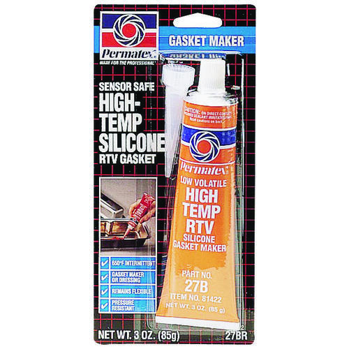 Gasket Maker, 3 oz Tube, Paste, Acetic Acid Red