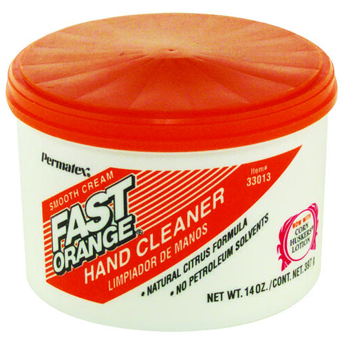 Hand Cleaner, Paste, White, Orange, 14 oz Tub